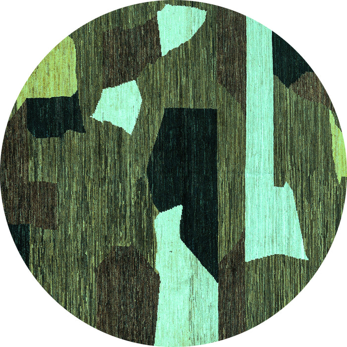 Round Oriental Turquoise Modern Rug, abs1828turq