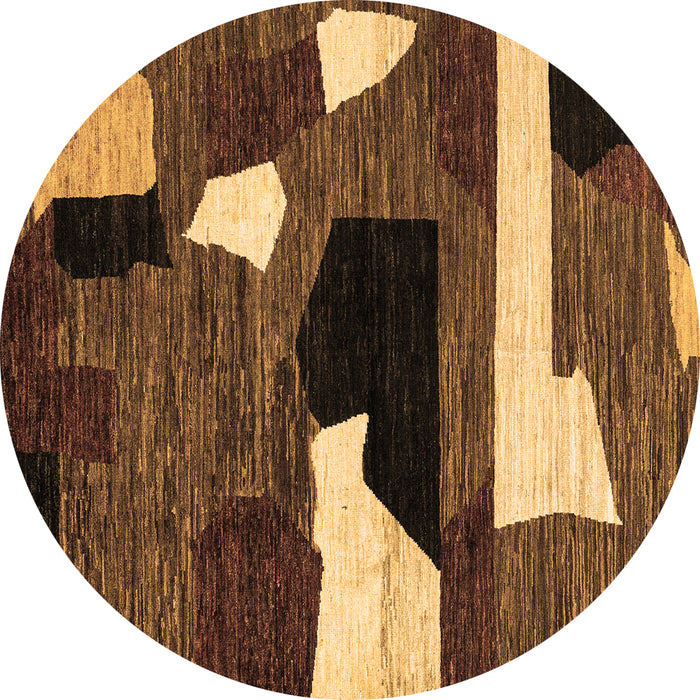 Round Oriental Brown Modern Rug, abs1828brn