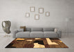 Machine Washable Oriental Brown Modern Rug in a Living Room,, wshabs1828brn