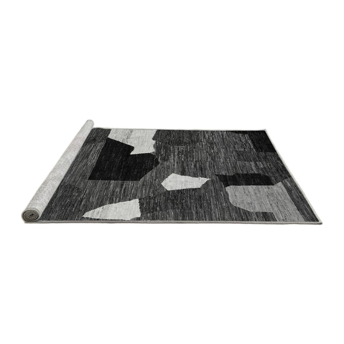 Sideview of Machine Washable Oriental Gray Modern Rug, wshabs1828gry