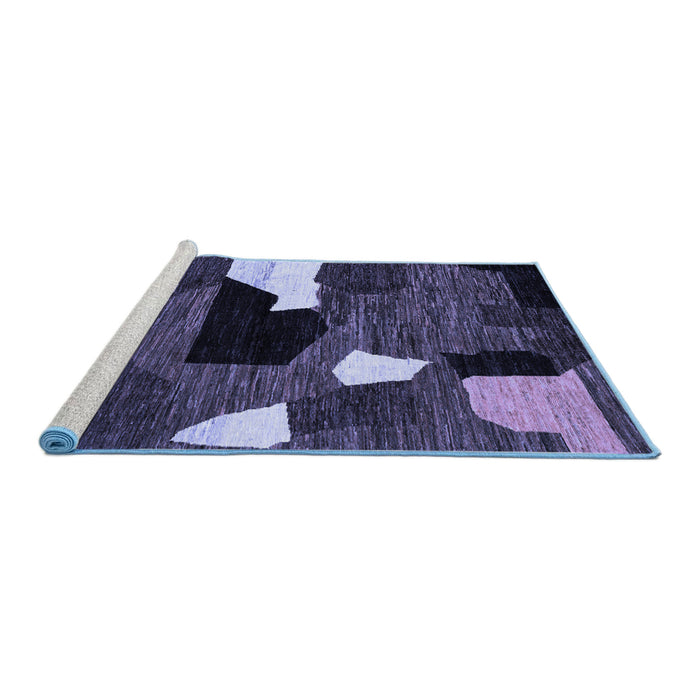 Sideview of Machine Washable Oriental Blue Modern Rug, wshabs1828blu