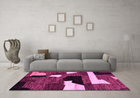 Machine Washable Oriental Pink Modern Rug, wshabs1828pnk