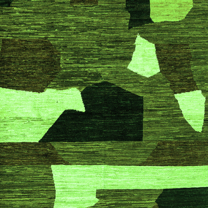 Machine Washable Oriental Green Modern Area Rugs, wshabs1828grn