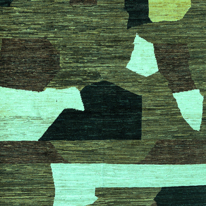 Machine Washable Oriental Turquoise Modern Area Rugs, wshabs1828turq