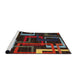 Sideview of Machine Washable Abstract Red Rug, wshabs1829