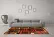 Machine Washable Oriental Orange Modern Area Rugs in a Living Room, wshabs1829org