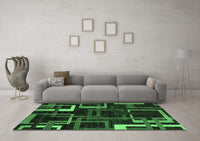 Machine Washable Oriental Emerald Green Modern Rug, wshabs1829emgrn