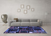 Machine Washable Oriental Blue Modern Rug in a Living Room, wshabs1829blu