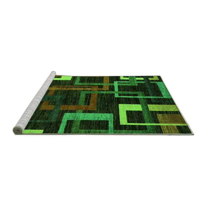 Sideview of Machine Washable Oriental Green Modern Area Rugs, wshabs1829grn