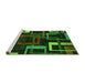 Sideview of Machine Washable Oriental Green Modern Area Rugs, wshabs1829grn