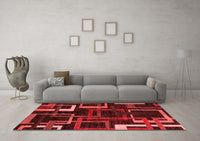 Machine Washable Oriental Red Modern Rug, wshabs1829red