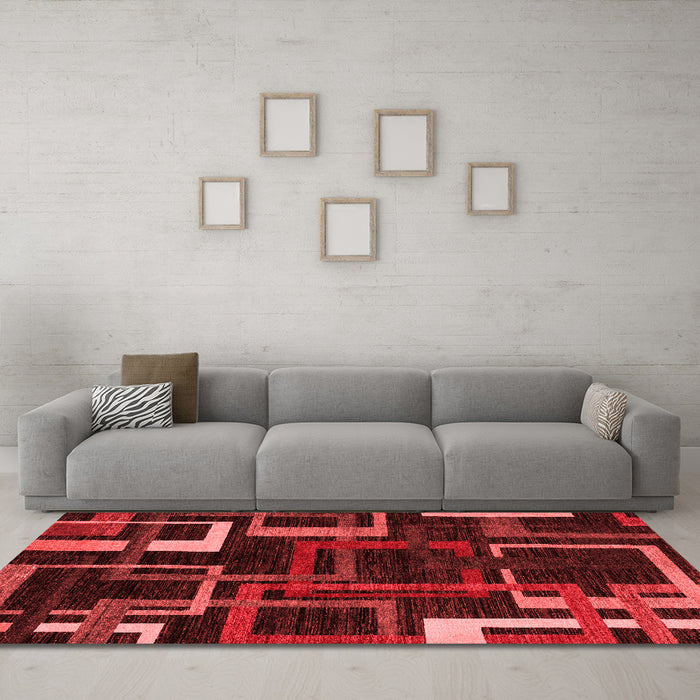 Modern Red Washable Rugs