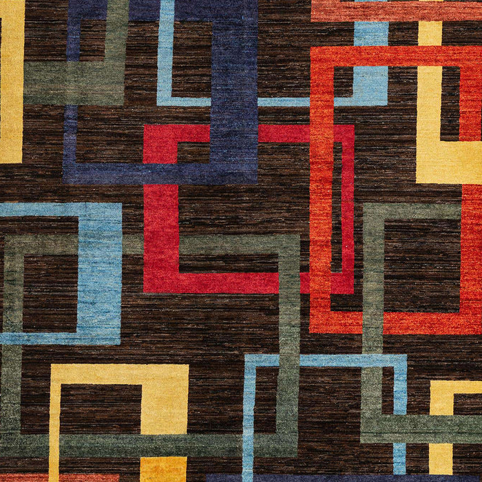 Machine Washable Abstract Red Rug, wshabs1829