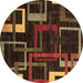 Round Oriental Brown Modern Rug, abs1829brn