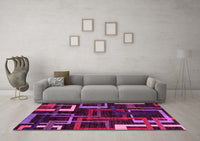 Machine Washable Oriental Pink Modern Rug, wshabs1829pnk