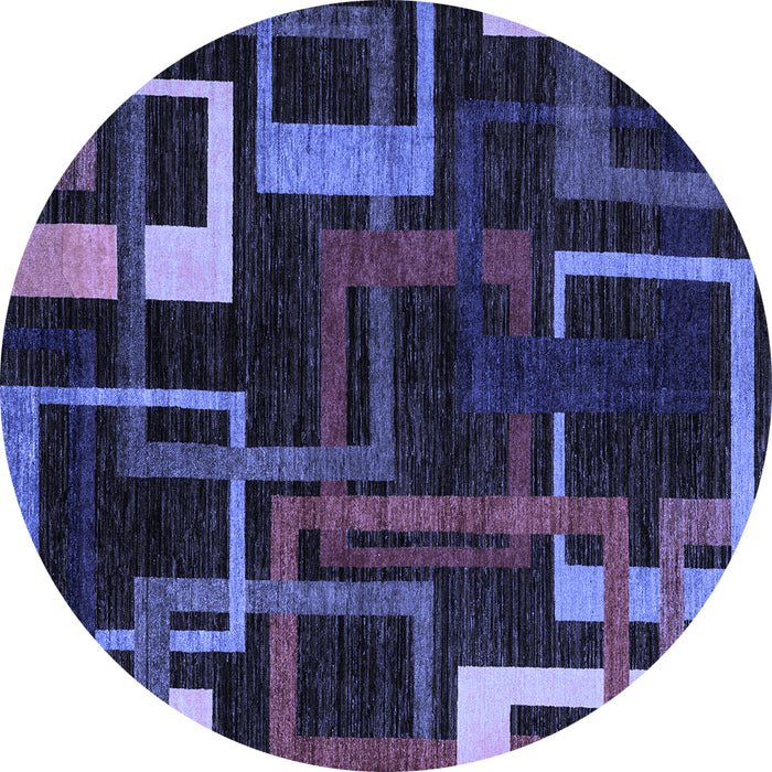 Round Machine Washable Oriental Blue Modern Rug, wshabs1829blu