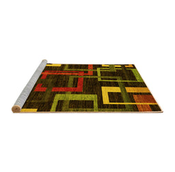 Sideview of Machine Washable Oriental Yellow Modern Rug, wshabs1829yw