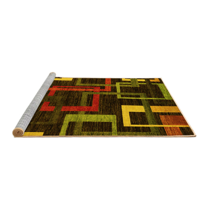 Sideview of Machine Washable Oriental Yellow Modern Rug, wshabs1829yw