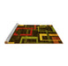 Sideview of Machine Washable Oriental Yellow Modern Rug, wshabs1829yw