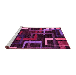 Sideview of Machine Washable Oriental Pink Modern Rug, wshabs1829pnk