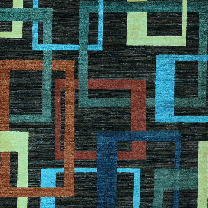 Oriental Light Blue Modern Rug, abs1829lblu