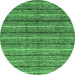 Round Abstract Emerald Green Modern Rug, abs182emgrn