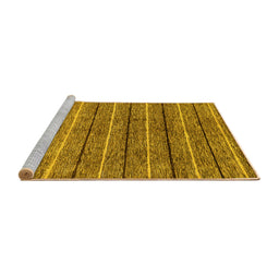 Sideview of Machine Washable Abstract Yellow Modern Rug, wshabs182yw