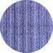 Round Machine Washable Abstract Blue Modern Rug, wshabs182blu