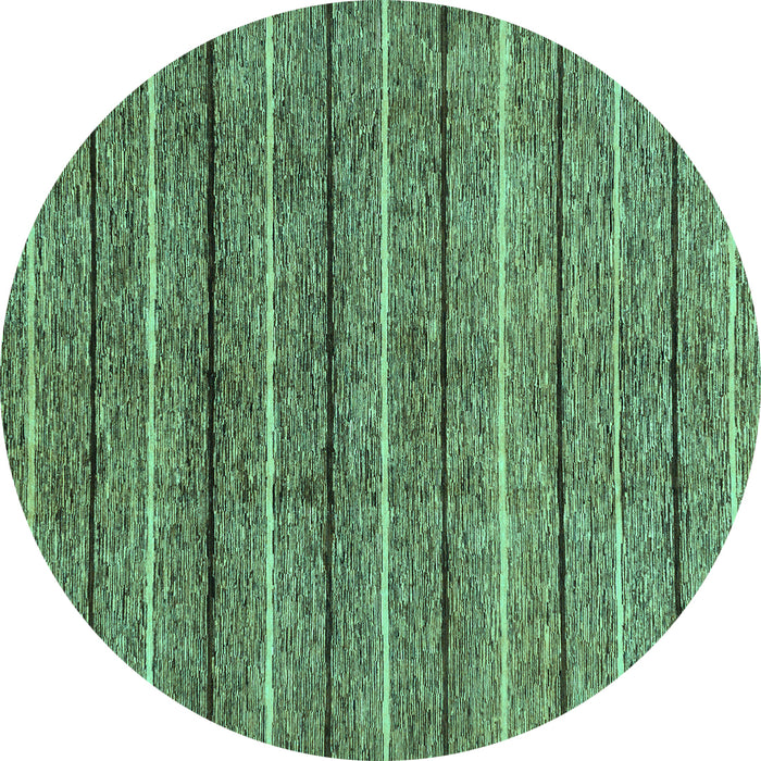 Round Machine Washable Abstract Turquoise Modern Area Rugs, wshabs182turq