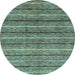 Round Abstract Light Blue Modern Rug, abs182lblu