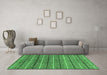 Machine Washable Abstract Emerald Green Modern Area Rugs in a Living Room,, wshabs182emgrn