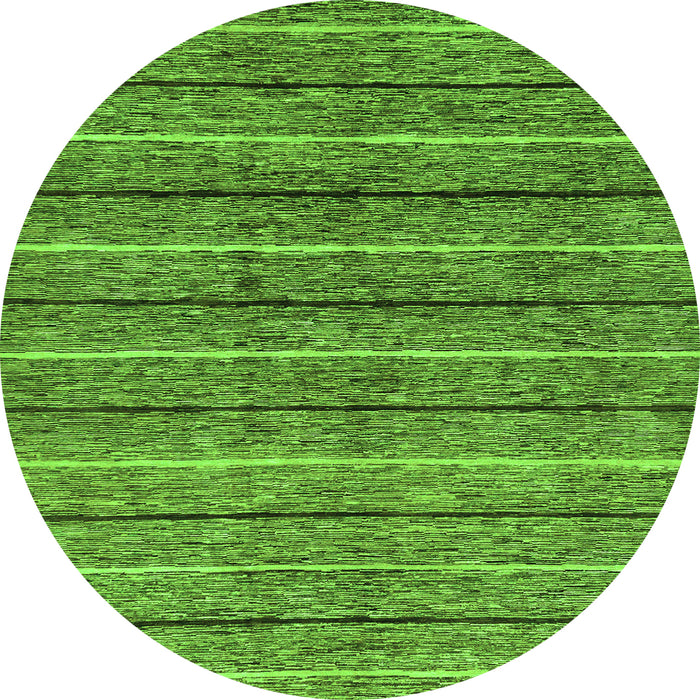 Round Machine Washable Abstract Green Modern Area Rugs, wshabs182grn
