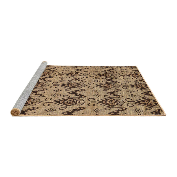 Sideview of Machine Washable Abstract Saddle Brown Rug, wshabs183
