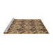 Sideview of Machine Washable Abstract Saddle Brown Rug, wshabs183