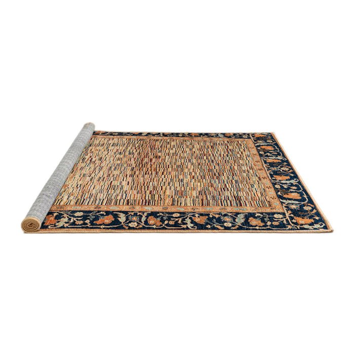 Sideview of Machine Washable Abstract Sandy Brown Rug, wshabs1830