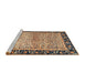 Sideview of Machine Washable Abstract Sandy Brown Rug, wshabs1830