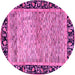 Round Oriental Pink Modern Rug, abs1830pnk