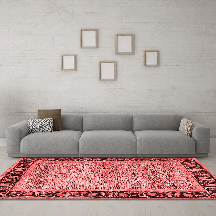 Modern Red Washable Rugs