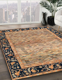 Abstract Sandy Brown Oriental Rug, abs1830