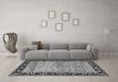 Machine Washable Oriental Gray Modern Rug in a Living Room,, wshabs1830gry