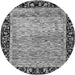 Round Machine Washable Oriental Gray Modern Rug, wshabs1830gry