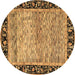 Round Oriental Brown Modern Rug, abs1830brn