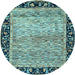 Round Oriental Light Blue Modern Rug, abs1830lblu