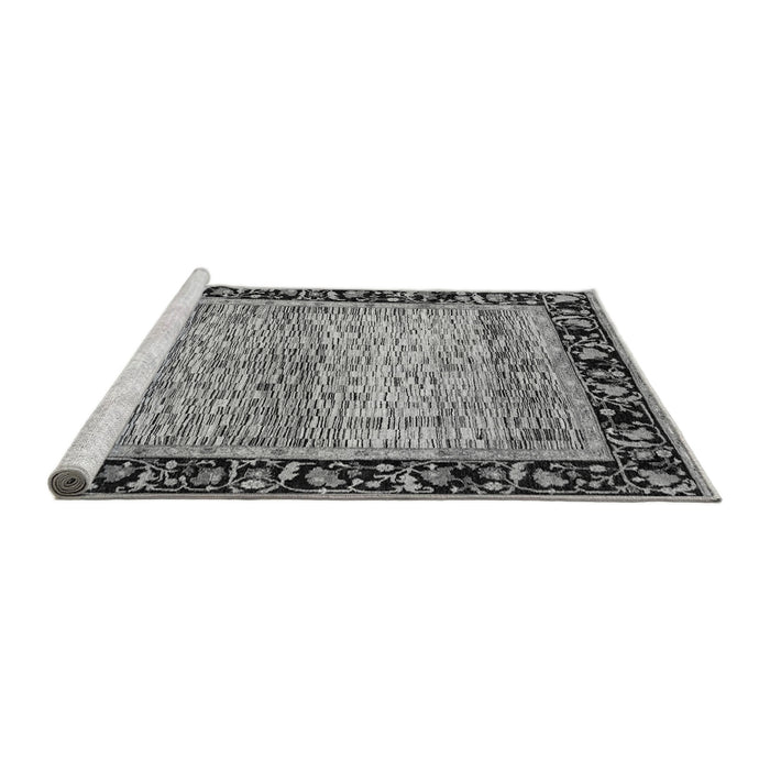 Sideview of Machine Washable Oriental Gray Modern Rug, wshabs1830gry