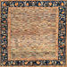 Square Machine Washable Abstract Sandy Brown Rug, wshabs1830