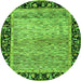 Round Oriental Green Modern Rug, abs1830grn