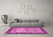 Machine Washable Oriental Pink Modern Rug in a Living Room, wshabs1830pnk