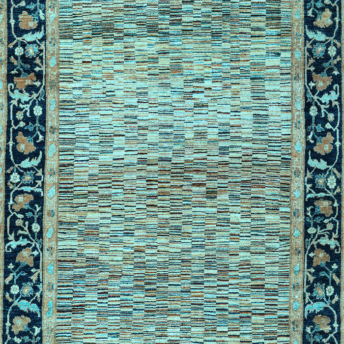 Machine Washable Oriental Light Blue Modern Rug, wshabs1830lblu