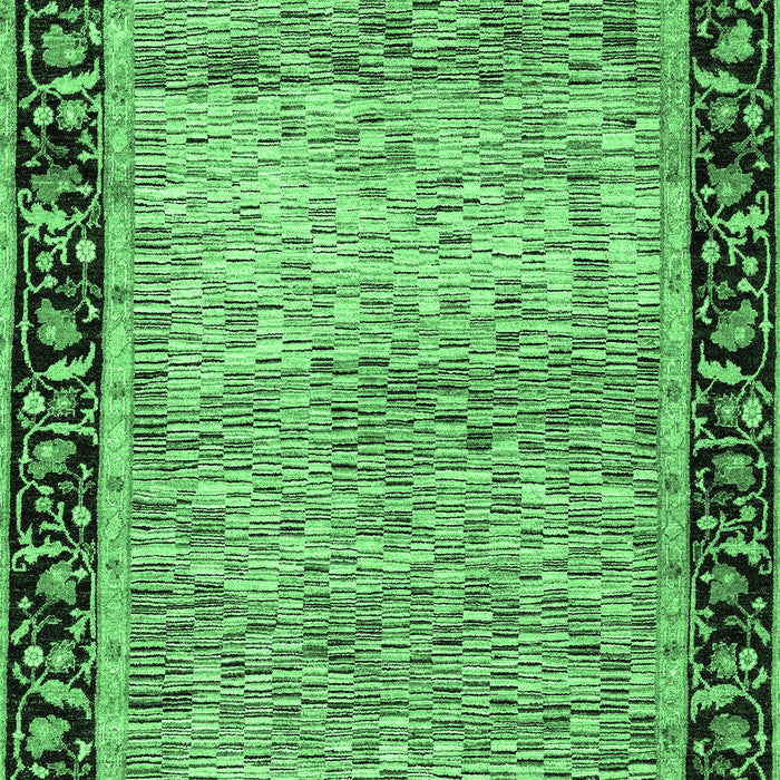 Machine Washable Oriental Emerald Green Modern Area Rugs, wshabs1830emgrn