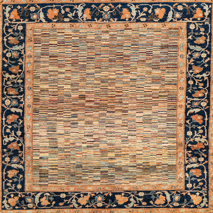 Square Abstract Sandy Brown Oriental Rug, abs1830